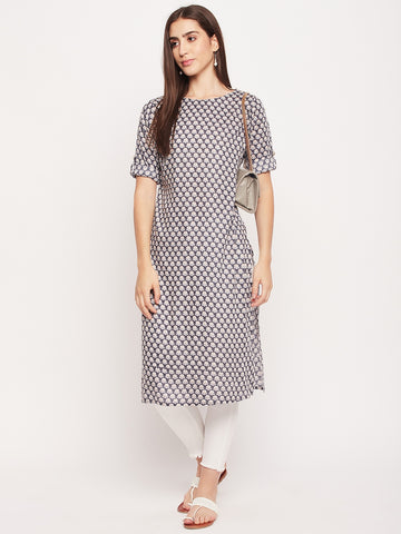 Nabia Women Grey Printed  kurta