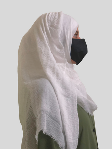 Nabia White Ragular Use Cotton Crinkle Women’s Hijab