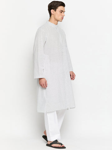 Polka Dot Printed Kurta For Men