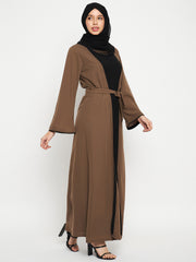 2 Piece Oat Shrug Abaya with Black Hijab For Women