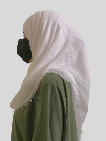 Nabia White Ragular Use Cotton Crinkle Women’s Hijab