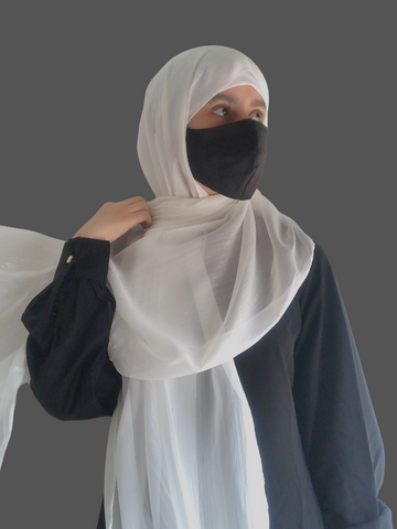 Nabia White Chiffon Metallic Women’s Shimmer Hijab