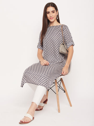 Nabia Women Grey Printed  kurta