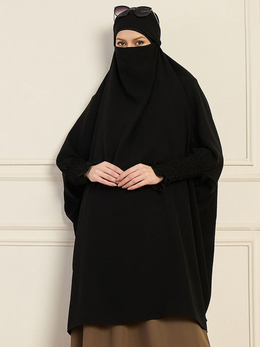 Nabia Black Solid Full Free Size Prayer Khimar