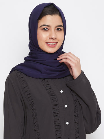 Nabia Women Blue Solid Rayon Hijab